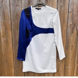 Alexander Wang silk colorblock dress with mesh insets size 4